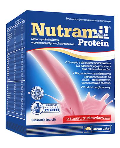 Olimp Nutramil Complex Protein, smak truskawkowy, 6 saszetek