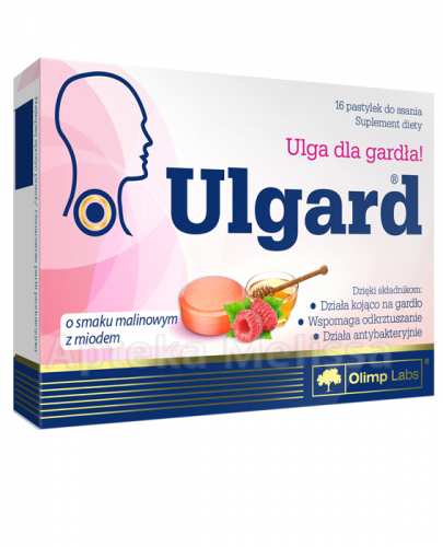 OLIMP ULGARD O smaku malinowym z miodem - 16 past. - Apteka internetowa Melissa