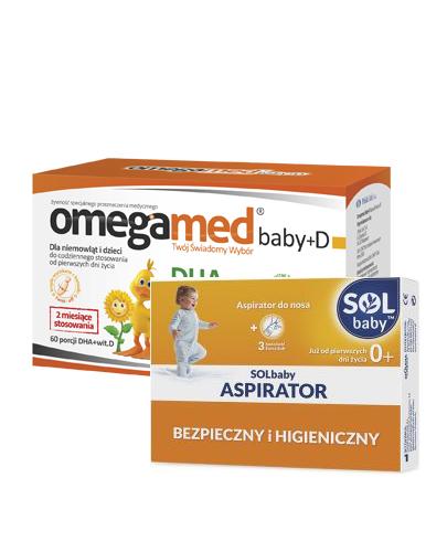 Omegamed Baby Dha Z Alg Wit D Dla Niemowląt I Dzieci 60 Kaps Solbaby Aspirator Do Nosa 1 Szt
