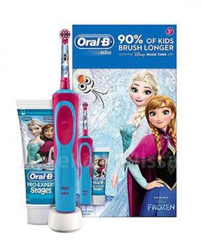  ORAL-B Szczoteczka elektryczna dla dzieci + pasta do zębów z fluorem FROZEN - 1 zestaw - Apteka internetowa Melissa  