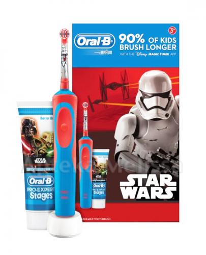  ORAL-B Szczoteczka elektryczna dla dzieci + pasta do zębów z fluorem STAR WARS - 1 zestaw - Apteka internetowa Melissa  