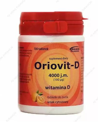  Orion Pharma Oriovit - D 4000 j.m., 100 tabl., cena, opinie, składniki - Apteka internetowa Melissa  