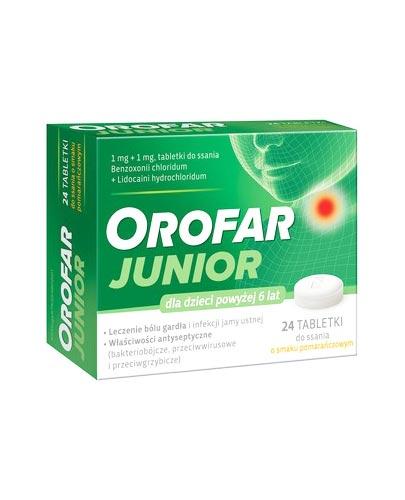  Orofar Junior - 24 tabl. do ssania Na ból gardła - cena, opinie, wskazania  - Apteka internetowa Melissa  