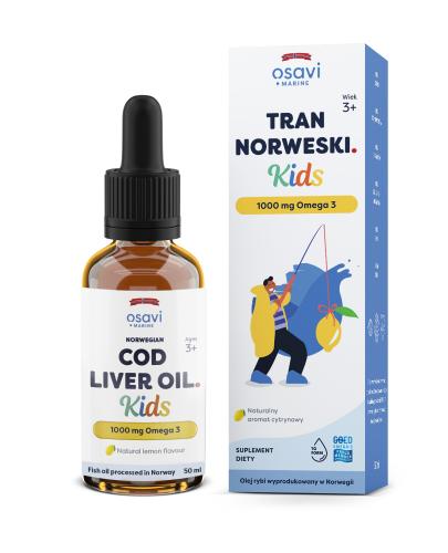  OSAVI Tran Norweski Kids 1000 mg Omega 3, cytrynowy, 50 ml - Apteka internetowa Melissa  