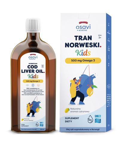  OSAVI Tran Norweski Kids 500 mg Omega 3, cytrynowy, 500 ml - Apteka internetowa Melissa  
