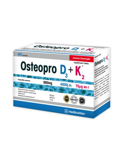 OSTEOPRO D3 + K2 - 60 kaps. Naturalne wsparcie dla odporności i utrzymania zdrowych kości. Data ważności: 2019.05.31 - Apteka internetowa Melissa