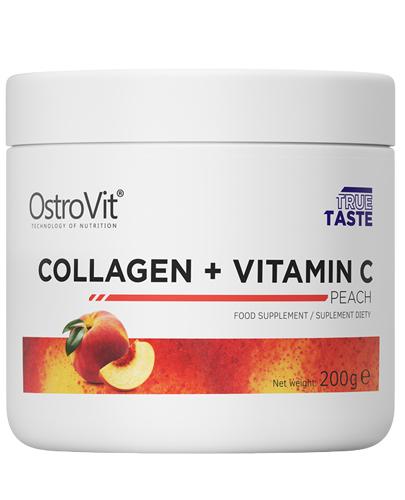  OstroVit Collagen + Vitamin C Peach Odżywka o smaku brzoskwini - 200 g  - Apteka internetowa Melissa  