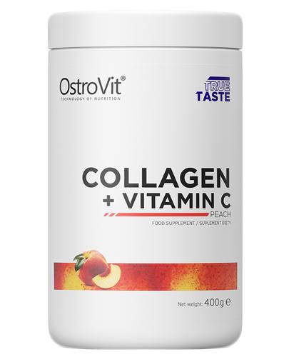  OstroVit Collagen + Vitamin C Peach Odżywka o smaku brzoskwini - 400 g  - Apteka internetowa Melissa  