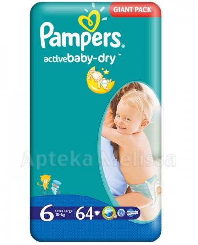 PAMPERS ACTIVE BABY-DRY 6 EXTRA LARGE 15+ Pieluchy - 64 szt. - Apteka internetowa Melissa