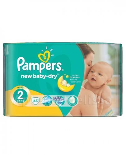PAMPERS NEW BABY-DRY 2 MINI 3-6 kg Pieluchy - 43 szt. - Apteka internetowa Melissa