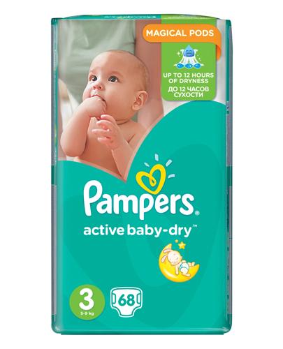 PAMPERS ACTIVE BABY-DRY 3 MIDI 4-9 kg Pieluchy - 68 szt. - Apteka internetowa Melissa