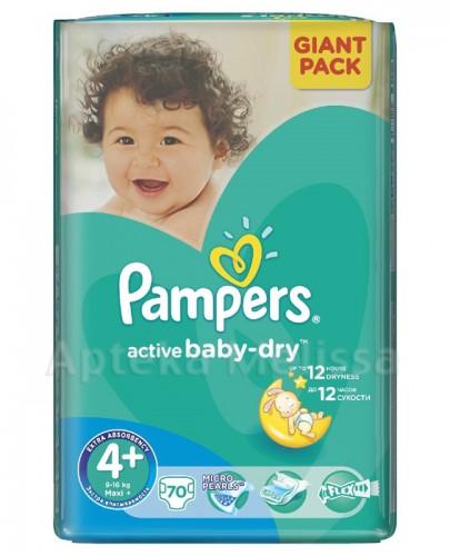 PAMPERS ACTIVE BABY-DRY 4+ MAXI+ 9-16 kg Pieluchy - 70 szt. - Apteka internetowa Melissa