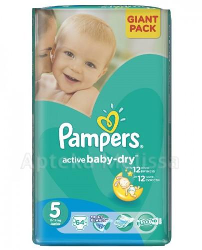 PAMPERS ACTIVE BABY-DRY 5 JUNIOR 11-18 kg Pieluchy - 64 szt. - Apteka internetowa Melissa