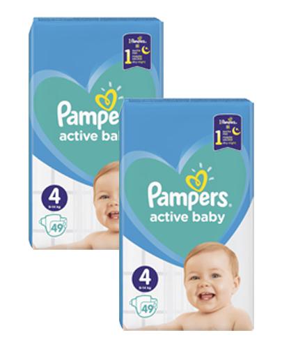  Pampers Active Baby Pieluchy 4 9-14 kg - 2 x 49 szt. - cena, opinie, wskazania - Apteka internetowa Melissa  
