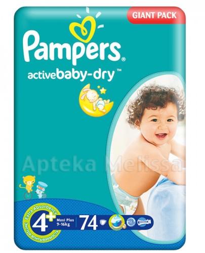 PAMPERS ACTIVE BABY DRY 4 MAXI PLUS 9-16 kg Pieluchy - 74 szt. - Apteka internetowa Melissa