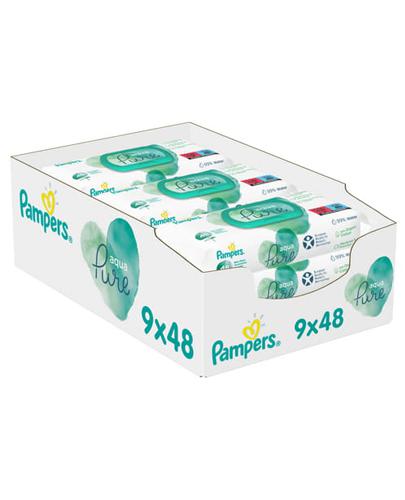 Pampers Aqua Pure Chusteczki pielęgnacyjne - 9 x 48 szt. Do skóry wrażliwej - cena, opinie, stosowanie - Drogeria Melissa
