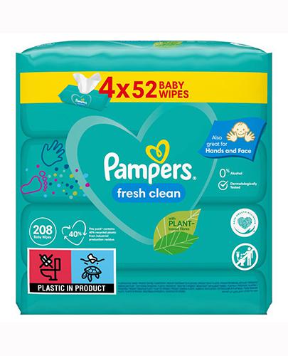 Pampers Fresh Clean Chusteczki nawilżane dla niemowląt, 4 x 52 szt., cena, opinie, wskazania