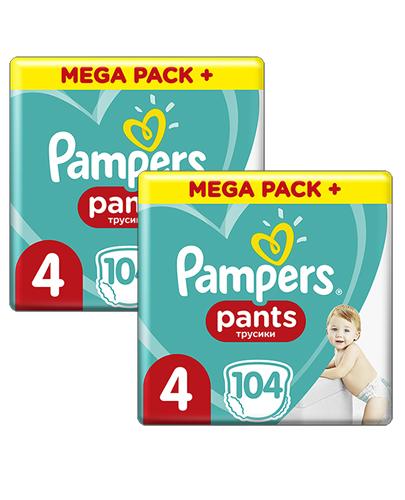 PAMPERS PANTS 4 MAXI Pieluchomajtki 9-15 kg - 2 x 104 szt. - Apteka internetowa Melissa