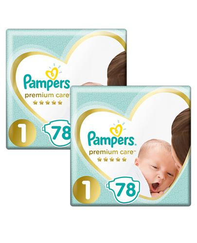 Pampers Premium Care Newborn rozmiar 1, 2-5 kg, 2 x 78 szt., cena, wskazania, właściwości - Apteka internetowa Melissa