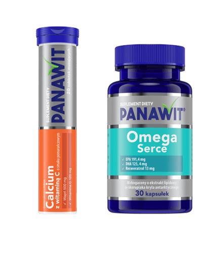  PANAWIT Calcium z witaminą C o smaku pomarańczowym - 20 tabl. mus. + PANAWIT Omega Serce - 30 kaps. - Apteka internetowa Melissa  