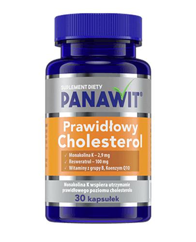 PANAWIT Prawidłowy cholesterol, 30 kaps., cena, opinie, właściwości