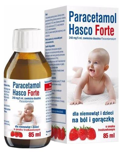  PARACETAMOL HASCO Forte Zawiesina dla niemowląt i dzieci o smaku Truskawkowym 240mg/5ml, 85 ml - Apteka internetowa Melissa  