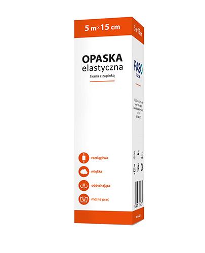 Paso-Trading Opaska elastyczna tkana z zapinką 5 m x 15 cm - 1 szt. - cena, opinie, właściwości