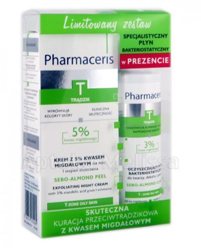 PHARMACERIS T SEBO ALMOND PEEL Krem z 5% kwasem migdałowym - 50 ml + PHARMACERIS H SEBO ALMOND CLARIS Oczyszczający płyn bakteriostatyczny 3% - 80 ml - Apteka internetowa Melissa