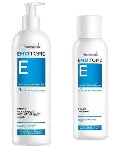 PHARMACERIS EMOTOPIC Balsam nawilżająco-natłuszczający - 400 ml + PHARMACERIS EMOTOPIC Emulsja do kąpieli - 200 ml - Apteka internetowa Melissa