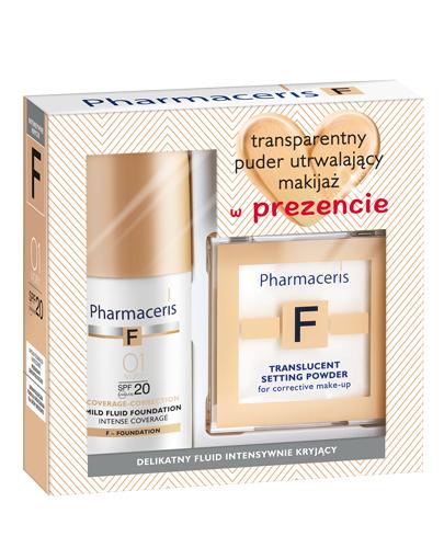 PHARMACERIS F Zestaw: Fluid intensywnie kryjący 01 + transparentny puder matujący - 30 ml + 6 g - Drogeria Melissa