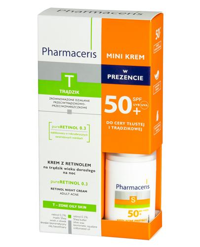  Pharmaceris PureRetinol 0,3 Krem z retinolem na trądzik wieku dorosłego na noc 40 ml + Pharmaceris S Krem ochronny dla skóry trądzikowej, mieszanej i tłustej - 15 ml - cena, opinie, stosowanie - Apteka internetowa Melissa  