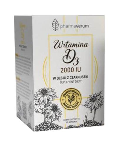  Pharmaverum Witamina D3 2000 IU w oleju z czarnuszki, 60 kaps., cena, opinie, składniki - Apteka internetowa Melissa  