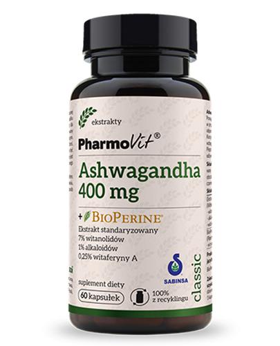  PHARMOVIT Ashwagandha 400 mg + BioPerine - 60 kaps. - cena, dawkowanie, opinie  - Apteka internetowa Melissa  