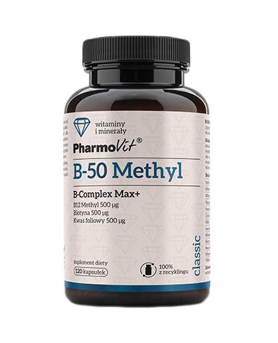  PharmoVit B-50 Methyl B-Complex Max+, 120 kaps., cena, opinie, dawkowanie - Apteka internetowa Melissa  
