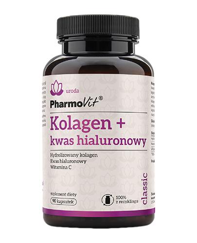  PharmoVit Kolagen + Kwas hialuronowy, 90 kaps., cena, wskazania, składniki - Apteka internetowa Melissa  
