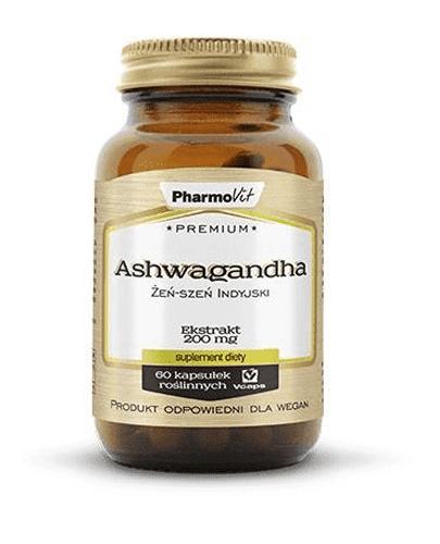  PharmoVit Premium Ashwagandha 200 mg - 60 kaps. - cena, opinie, stosowanie  - Apteka internetowa Melissa  