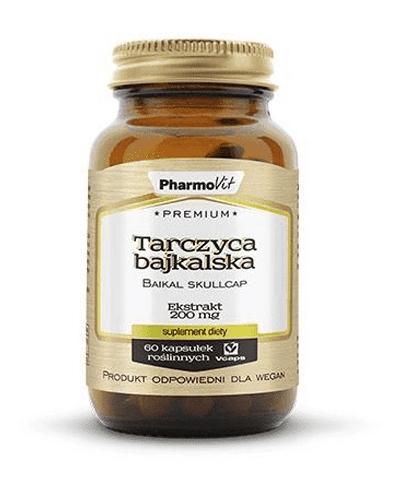  PharmoVit Premium Tarczyca bajkalska 200 mg - 60 kaps. Na kości i stawy - cena, opinie, właściwości  - Apteka internetowa Melissa  