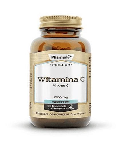  PharmoVit Premium Witamina C 1000 mg - 60 kaps. Na odporność - cena, opinie, właściwości  - Apteka internetowa Melissa  