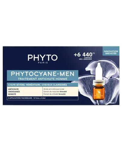  Phyto Phytocyane Kuracja przeciw wypadaniu włosów dla mężczyzn, 12 x 3,5 ml - Apteka internetowa Melissa  
