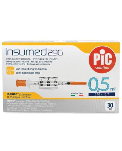  Pic Solution Insumed 0,5 ml 29G x 12,7 mm Jednorazowe strzykawki do insuliny + szkło powiększające - 30 szt. - cena, opinie, właściwości - Apteka internetowa Melissa  