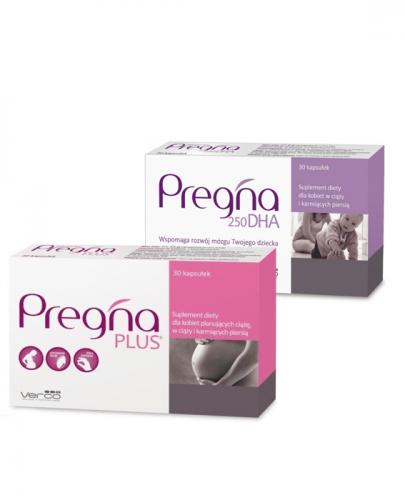  PREGNA PLUS + PREGNA DHA - suplement diety dla ciężarnych - 30 kaps. + 30 kaps. - cena, opinie, dawkowanie - Apteka internetowa Melissa  