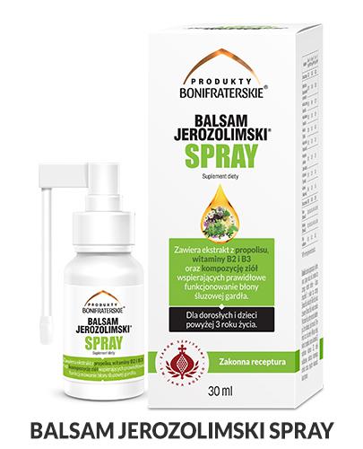 Produkty Bonifraterskie Balsam Jerozolimski Spray - 30 ml Na gardło - cena, opinie, właściwości - Apteka internetowa Melissa  