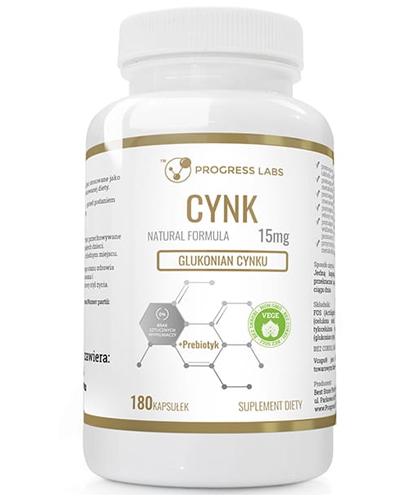 Progress Labs Cynk 15 mg - 180 kaps. - cena, opinie, wskazania - Apteka internetowa Melissa  