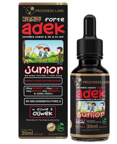  Progress Labs Naturalne Witaminy ADEK Junior Forte - 30 ml - cena, opinie, właściwości - Apteka internetowa Melissa  