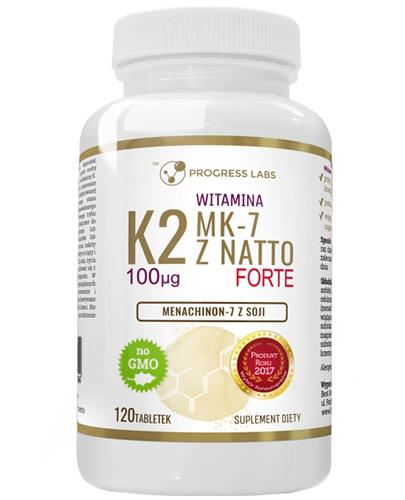 Progress Labs Witamina K2 MK-7 100 mcg z Natto Forte - 120 tabl. - cena, opinie, wskazania - Apteka internetowa Melissa
