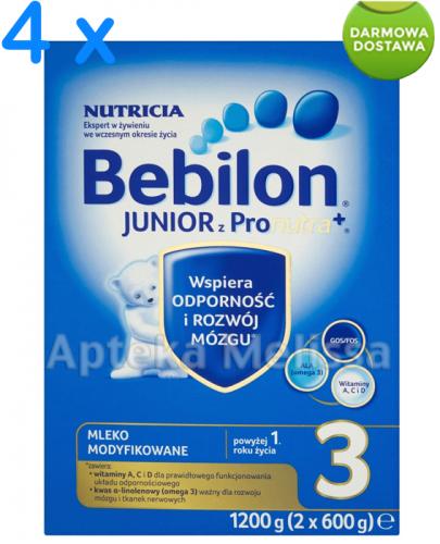 BEBILON 3 JUNIOR Z PRONUTRA+ Mleko modyfikowane w proszku - 4 x 1200 g - Apteka internetowa Melissa