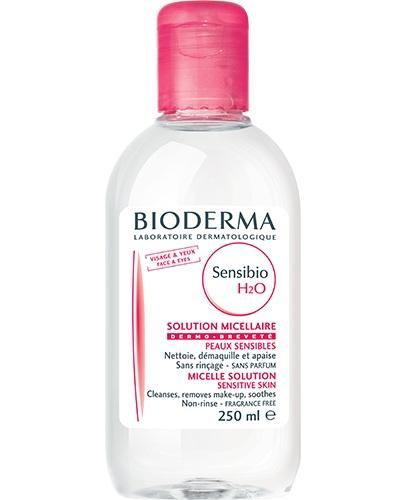BIODERMA SENSIBIO H2O Płyn micelarny do oczyszczania twarzy i zmywania makijażu - 250 ml Data ważności: 2020.04.30 - Apteka internetowa Melissa