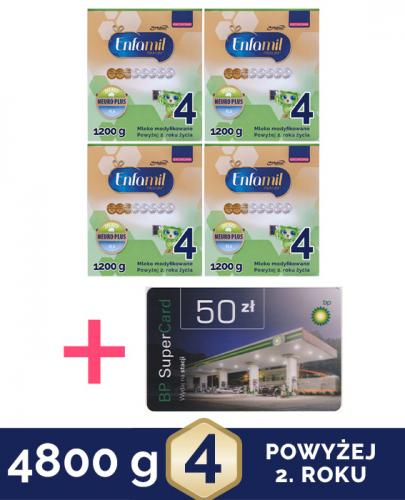 ENFAMIL 4 PREMIUM powyżej 2 roku Mleko modyfikowane - 4x1200 g + CLEANIC KINDII NEW BABY CARE Chusteczki - 60 szt. - Apteka internetowa Melissa