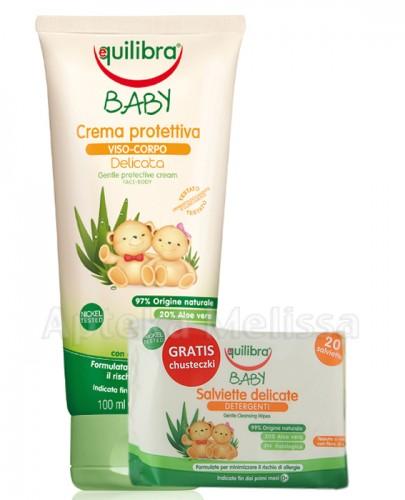 EQUILIBRA BABY Łagodny Krem ochronny do twarzy i ciała 0m+ - 100 ml + EQUILIBRA BABY Chusteczki - 20 szt. - Apteka internetowa Melissa