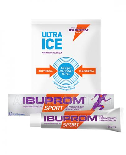 IBUPROM SPORT - 50 g + ULTRA ICE Kompres chłodzący - 1 szt. - Apteka internetowa Melissa